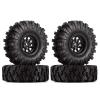INJORA 1.0 Beadlock Wheel Mud Tires Set Deep Dish 1.0" Wheels Tires for 1/18 TRX4M Axial AX24 SCX24 Gladiator Deadbolt Bronco C10 JLU Upgrade Parts(Black view 1