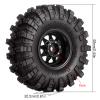 INJORA 1.0 Beadlock Wheel Mud Tires Set Deep Dish 1.0" Wheels Tires for 1/18 TRX4M Axial AX24 SCX24 Gladiator Deadbolt Bronco C10 JLU Upgrade Parts(Black view 3