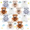 Aoriher 28 Pcs 13.7'' Christmas Bears Bulk Stuffed Animals Plush Toys with Ribbon Bow Cute Bear Dolls Xmas Toys for Birthday Wedding Home Party Favors Decorations view 1