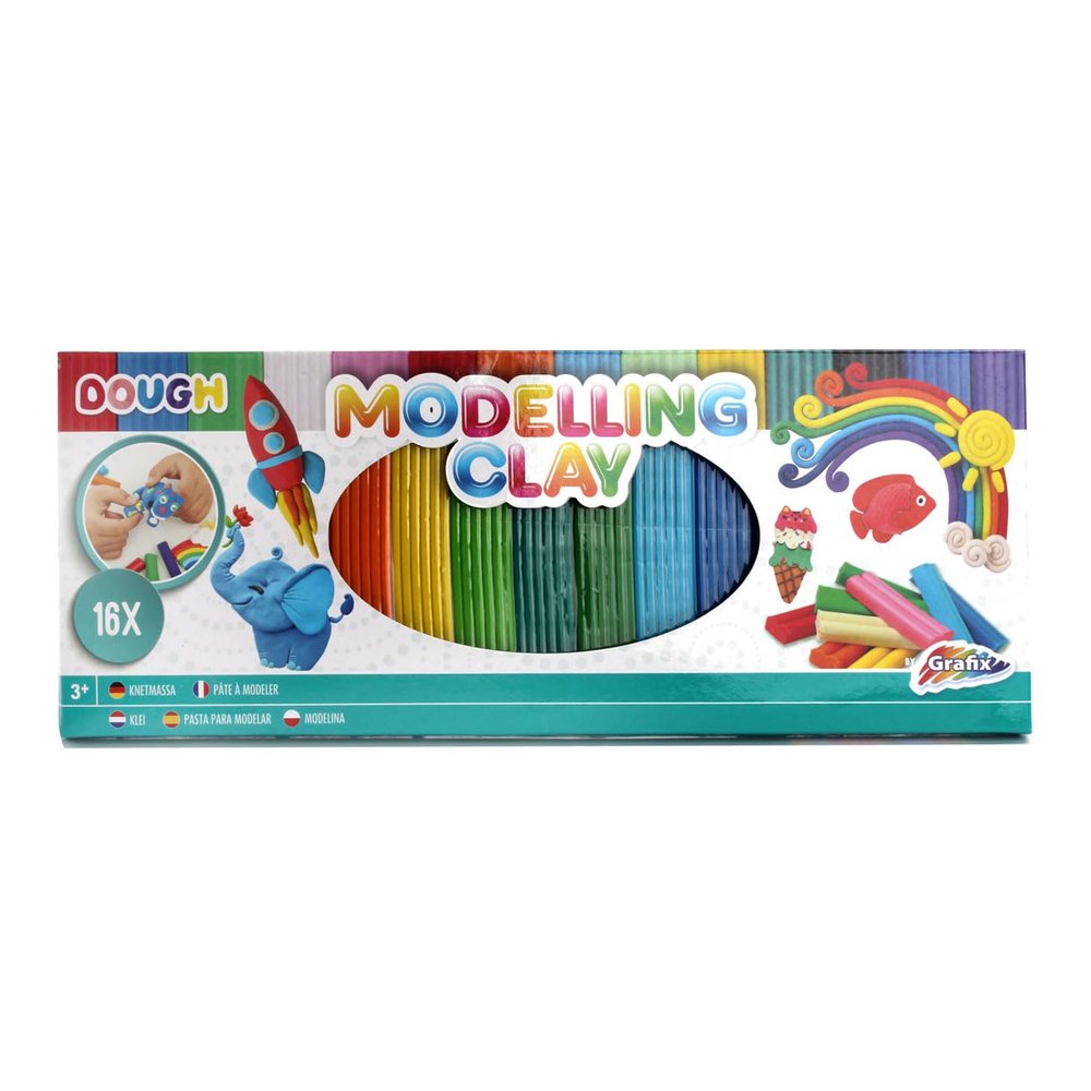 Grafix Modelling clay set with 16 colours