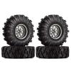 INJORA 1.0 Beadlock Wheel Mud Tires Set Deep Dish 1.0" Wheels Tires for 1/18 TRX4M Axial AX24 SCX24 Gladiator Deadbolt Bronco C10 JLU Upgrade PartsGrey view 1