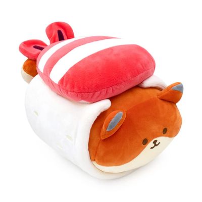 Anirollz Foxiroll Plush in Shrimp Sushi Outfitz (12")  Kawaii Medium Stuffed Animal with Removable Costume  Cute Squishy Plush Toy Gift for Girls & Collectors