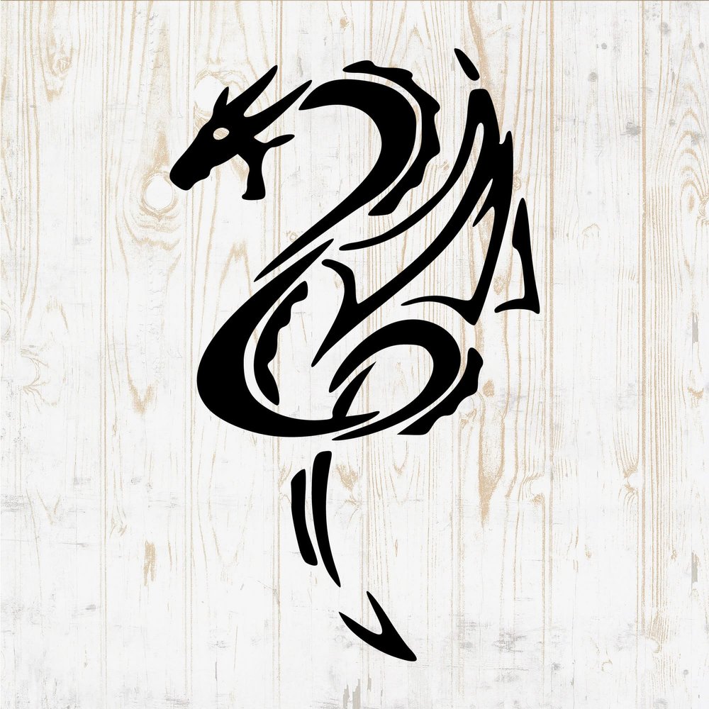 Dragon Wall Decals - Dragon Wall Stickers - Dragon Silhouette - Car Window Tumbler Laptop Water Bottle Bedroom Nursery Living Girls Boys Kids Room Home Kitchen Decor Bar Cafe Indoor Outdoor DWSV9662