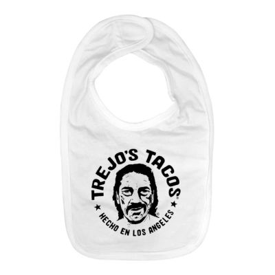 Trejo's Tacos Cotton Baby Bib with Adjustable Velcro Fastener - Bib for Infants, Newborns, Toddlers - Soft, Absorbent Drool for Boys and Girls