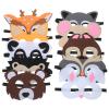 10 Pcs Cartoon Animal Felt Masks for Jungle Themed Party, Christmas, Halloween Costumes - Deer, Hedgehog, Panda, Mouse, Raccoon, Owl, Rabbit, Bear, Fox, Squirrel view 1