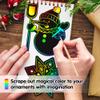 Mocoosy 48 Pcs Christmas Scratch Art Ornaments, Christmas Crafts Kit Bulk for Kids Stocking Stuffers, Rainbow Magic Scratch Paper Cards Xmas DIY Hanging Ornaments for Winter Holiday Decorations view 3