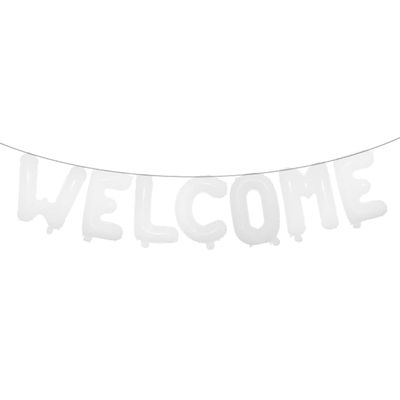 16 inch Multicolor Welcome Balloon Banner Balloons Foil Letter Balloon Anniversary Celebration Party Decorations (WELCOME White)