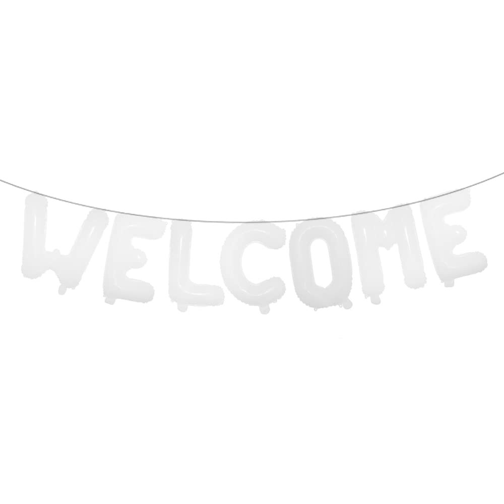16 inch Multicolor Welcome Balloon Banner Balloons Foil Letter Balloon Anniversary Celebration Party Decorations (WELCOME White)