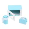 Zerodeko Girls Toys Toys Girl Toys Decor Kitchen Accessories, 1 Set Microwave Kettle Bread Maker Toys, Mini House Kitchen Set for Toddlers, Present Kitchen Set Kitchen Utensils Set Mini Microwave view 1
