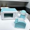 Zerodeko Girls Toys Toys Girl Toys Decor Kitchen Accessories, 1 Set Microwave Kettle Bread Maker Toys, Mini House Kitchen Set for Toddlers, Present Kitchen Set Kitchen Utensils Set Mini Microwave view 3