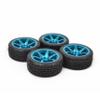 Greendhat 1/10 RC On Road Tires & Aluminum Wheels Rims for Redcat HPI HSP Tamiya TT01 TT02 ( Color : Blue ) view 1
