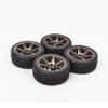 Greendhat 1/10 RC On Road Tires & Aluminum Wheels Rims for Redcat HPI HSP Tamiya TT01 TT02 ( Color : Titanium ) view 1