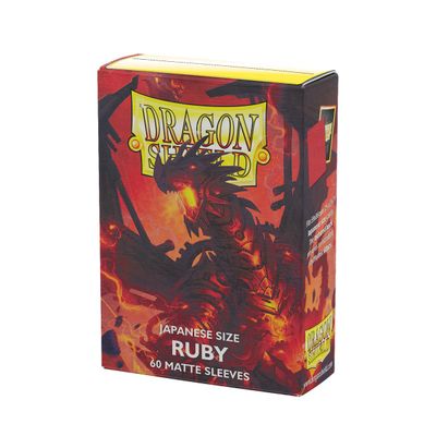 Dragon Shield | Japanese Size Card Matte Sleeves | 60 CT - Smooth & Tough Premium TCG Sleeves - Compatible with Yu-Gi-Oh, Naruto, Cardfight & Vanguard | Ruby