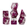 Gate Keeper Games Halfsies Dice: Glitter Edition Wine - 7 Piece RPG Dice Set, Gate Keeper Games, Roleplaying, Comes in Plastic Dice Keeper, Wine & Fine Silver Glitter, 2 Tone Dice Set view 1