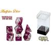 Gate Keeper Games Halfsies Dice: Glitter Edition Wine - 7 Piece RPG Dice Set, Gate Keeper Games, Roleplaying, Comes in Plastic Dice Keeper, Wine & Fine Silver Glitter, 2 Tone Dice Set view 2