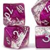 Gate Keeper Games Halfsies Dice: Glitter Edition Wine - 7 Piece RPG Dice Set, Gate Keeper Games, Roleplaying, Comes in Plastic Dice Keeper, Wine & Fine Silver Glitter, 2 Tone Dice Set view 3