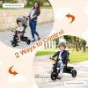 HONEY JOY Tricycle, 5-in-1 Baby Trike Stroller w/Adjustable Push Handle & Canopy, Reversible Seat, EVA Wheels Cup Holder & Storage Basket, Push Tricycle for Toddlers Age 1.5-5 Year Old (Gray) view 3