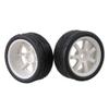 Mxfans 4Pcs RC 1:10 7-Spoke Plastic Wheel Rims & Rubber Tires for On Road Car view 2