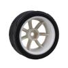 Mxfans 4Pcs RC 1:10 7-Spoke Plastic Wheel Rims & Rubber Tires for On Road Car view 3