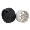 Mxfans 4Pcs RC 1:10 7-Spoke Plastic Wheel Rims & Rubber Tires for On Road Car view 4