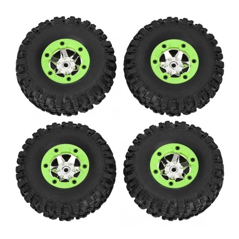 BAIJAC 4Pcs Left & Right Tires Wheel Tyre Kit for Wltoys 12428 12423 12427 1/12 RC Car Spare Replace Parts Accessories ( Color : Green )