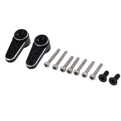 2Pcs Metal 15T Servo Arm Servo Horn Fit EMAX ES08MA Servo for Axial SCX24 1/24 RC Crawler Car Upgrade Parts (Color : Black)
