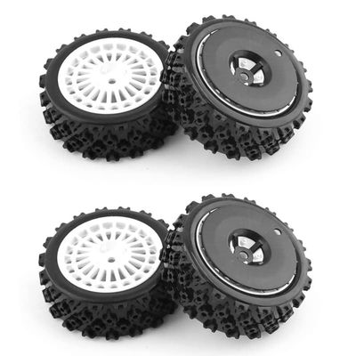 4Pcs Rubber Tire Wheel Tyre for Tamiya XV01 TA06 TT01 TT01E TT02 TT02B PTG-2 1/10 RC Car Upgrades Parts Accessories ( Color : Black )