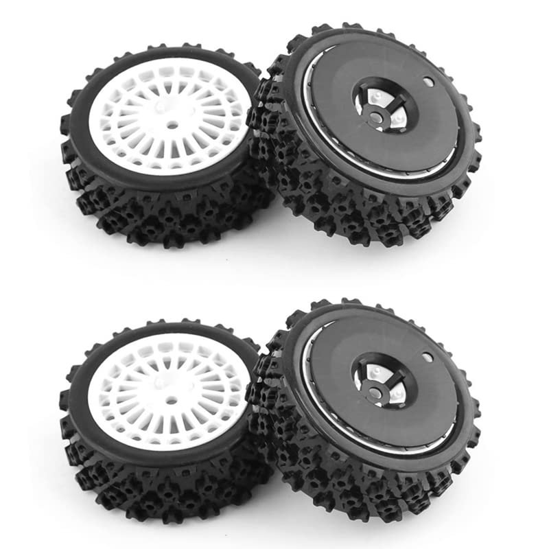 4Pcs Rubber Tire Wheel Tyre for Tamiya XV01 TA06 TT01 TT01E TT02 TT02B PTG-2 1/10 RC Car Upgrades Parts Accessories ( Color : Black )