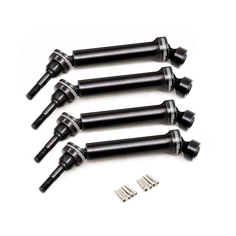 4Pcs Hard Steel Front Rear Drive Shaft 7151 for Traxxas 1/16 Mini E-Revo EREVO Summit Slash 4WD RC Car ( Color : Black )