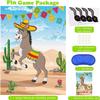 PLULON Pin The Tail on The Donkey Birthday Games for Kids Mexican Donkey Game Poster with Tail Stickers Donkey Party Favors Carnival Birthday Fiesta Home Wall Decor Classroom Family Activities view 3