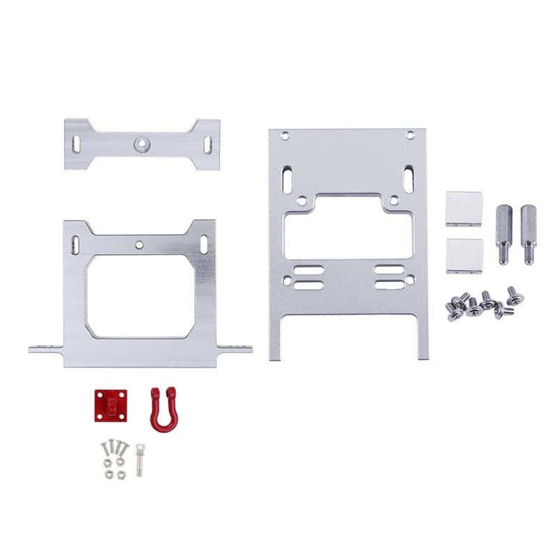 BAIJAC Metal Beam Rear Bumper Servo Fixed Mounting Bracket Upgrade Parts for WPL B14 B24 B16 B36 C14 C24 1/16 RC Car (Color : Silver)