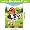 PLULON Pin The Tail on The Cow Game - Cow Farm Themed Animal Birthday Party Game with Tail Stickers for Kids Farm Animal Party Favors view 2