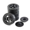 4PCS 12Mm Hex 65Mm Rubber Tire Wheel Tyres for Tamiya XV-01 TT-01 TT-02 LC Racing PTG-2 HPI WR8 HSP 1/10 RC Car ( Color : Black ) view 1