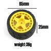 4PCS 12Mm Hex 65Mm Rubber Tire Wheel Tyres for Tamiya XV-01 TT-01 TT-02 LC Racing PTG-2 HPI WR8 HSP 1/10 RC Car ( Color : Black ) view 2