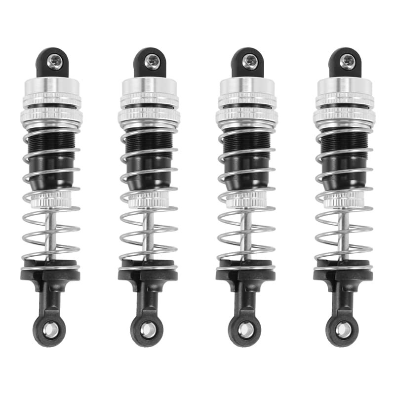 4PCS Upgraded Aluminum Capped Oil Filled Shock Absorber Damper for HBX 16889 M16100A 1/16 RC Car Parts ( Color : Black )