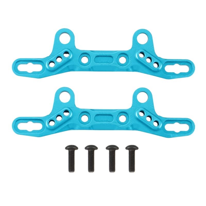 2 PCS Aluminum Alloy Front and Rear Shock Tower for Tamiya TT02 TT-02 TT02T 1/10 RC Car Upgrade Parts Accessories ( Color : Blue )