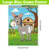 PLULON Pin The Tail on The Donkey Party Game for Kids, Donkey Themed Animal Birthday Party Games Donkey Poster with Tail Stickers for Kids Farm Animal Donkey Party Favors Home Wall Decorations view 2