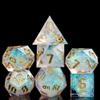 Cusdie Sharp Edges DND Dice, 7 PCs D&D Dice, Handcrafted Polyhedral Dice Set, for Role Playing Game Pathfinder (Transparent w/White Sparkle) view 1