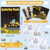 Clabby 24 Pieces Construction Trucks Coloring Book Construction Birthday Party Favors Building Coloring Book Including Dump Trucks Diggers Cranes Tractors for Kids Home Supplies School Activity view 2