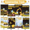 Clabby 24 Pieces Construction Trucks Coloring Book Construction Birthday Party Favors Building Coloring Book Including Dump Trucks Diggers Cranes Tractors for Kids Home Supplies School Activity view 3