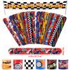 Lorfancy 48 PCS Race Cars Party Favors Slap Bracelets for Kids Boys Rubber Bracelets Silicone Wristbands Checkered Flags Car Racing Games Birthday Party Supplies Decorations view 3