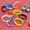 Lorfancy 48 PCS Race Cars Party Favors Slap Bracelets for Kids Boys Rubber Bracelets Silicone Wristbands Checkered Flags Car Racing Games Birthday Party Supplies Decorations view 4