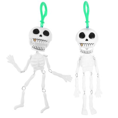 Alipis Halloween Skeleton Pull String Toys for Boys Girls - Spooky Props Skull Sticky Squishy Party Favors 15 Inch Pull Skeleton