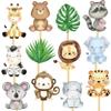 24Pcs Jungle Animals Centerpiece Sticks Safari Animal Table Toppers for Jungle Birthday Party Zoo Animals Baby Shower Supplies Safari Party Decoration view 2