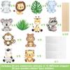 24Pcs Jungle Animals Centerpiece Sticks Safari Animal Table Toppers for Jungle Birthday Party Zoo Animals Baby Shower Supplies Safari Party Decoration view 3