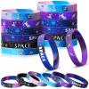 Aoriher Space Party Rubber Bracelets for Kids, Galaxy, Astronaut, Planet Silicone Wristbands for Outer Space Alien Theme Party Favors Classroom Prizes, Birthday Gift Goodie Bags Fillers(24 Pcs) view 1