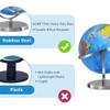 BSHAPPLUS World Globe with Stainless Steel Stand 13 inch, 720 Rotating & HD Waterproof Material, Teaching/Geographic/Decorative Globes with Clear Text for Elementary, Classroom, Home, School, Office view 3