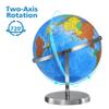 BSHAPPLUS World Globe with Stainless Steel Stand 13 inch, 720 Rotating & HD Waterproof Material, Teaching/Geographic/Decorative Globes with Clear Text for Elementary, Classroom, Home, School, Office view 4