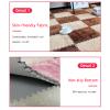 10Pcs Interlocking Foam Playmats, Soft Plush Floor Tile Mats with Borders, Puzzle Carpet Mat for Crawling Playmat Yoga, 12" X 12",Green+Pink view 3