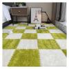 10Pcs Interlocking Foam Playmats, Soft Plush Floor Tile Mats with Borders, Puzzle Carpet Mat for Crawling Playmat Yoga, 12" X 12",Green+White view 1